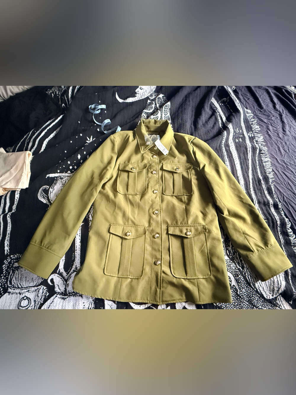 NWT Patch-Pocket Military Jacket Large / GREEN - SCOTTISH GREEN /